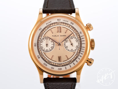 NEW Furlan Marri Sabbia Rosa Chrono Champagne Dial Gold Plated & SS Mecaquartz Watch BP