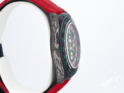NEW Cronus Art Daytona Emerald Chrono Roulette Dial Carbon Fiber Watch w/ B&P