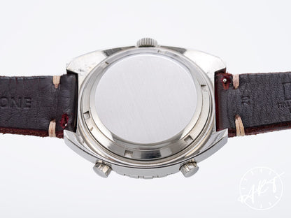 Vintage Heuer Autavia Chronograph Reverse Panda Dial SS Auto Watch 1163