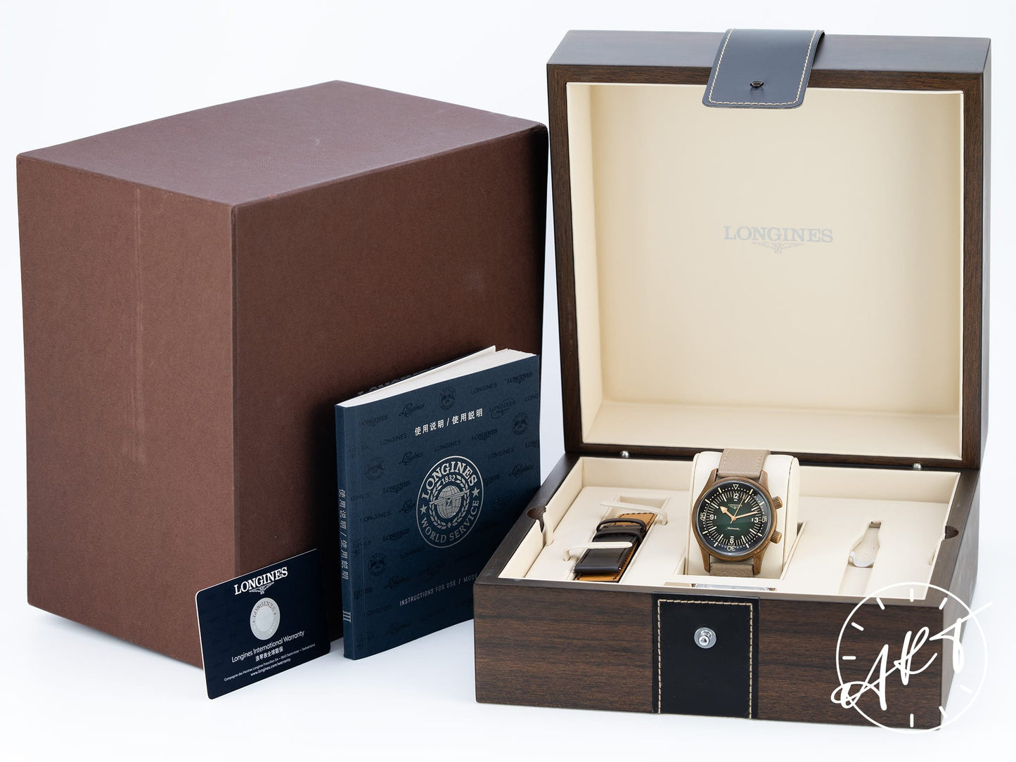 Longines Legend Diver Green Dial Bronze Automatic Watch in FULL SET