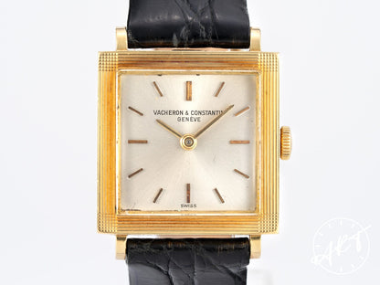 Vintage 1960 Vacheron Constantin Art Deco Silver Dial 18K Gold Watch 6759 BP