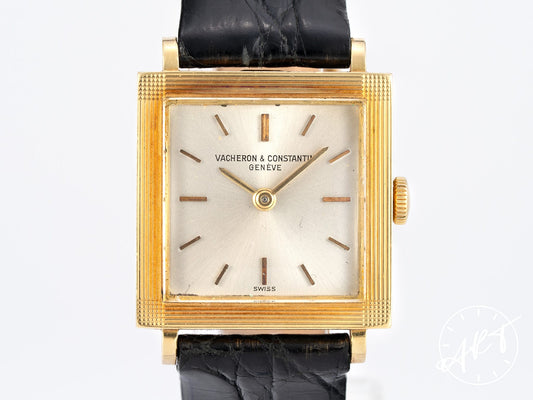 Vintage 1960 Vacheron Constantin Art Deco Silver Dial 18K Gold Watch 6759 BP
