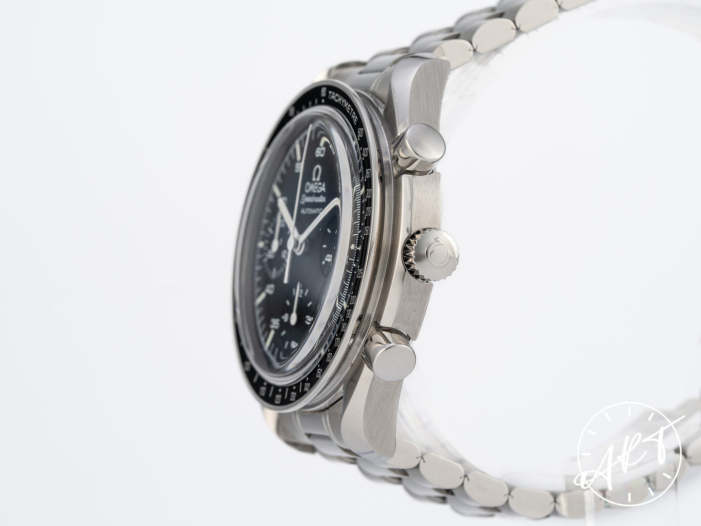 Omega Speedmaster Reduced Black Dial SS Auto Watch 3510.50.00 UNPOLISHED w/ B&P