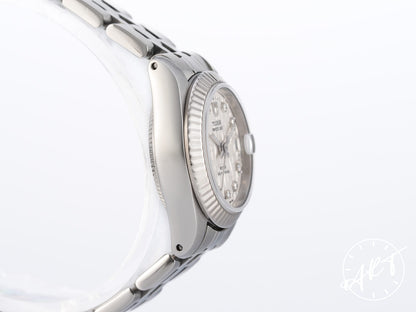 Tudor Princess Date Silver Linen Diamond Dial 18K WG & SS Ladies Watch 92514