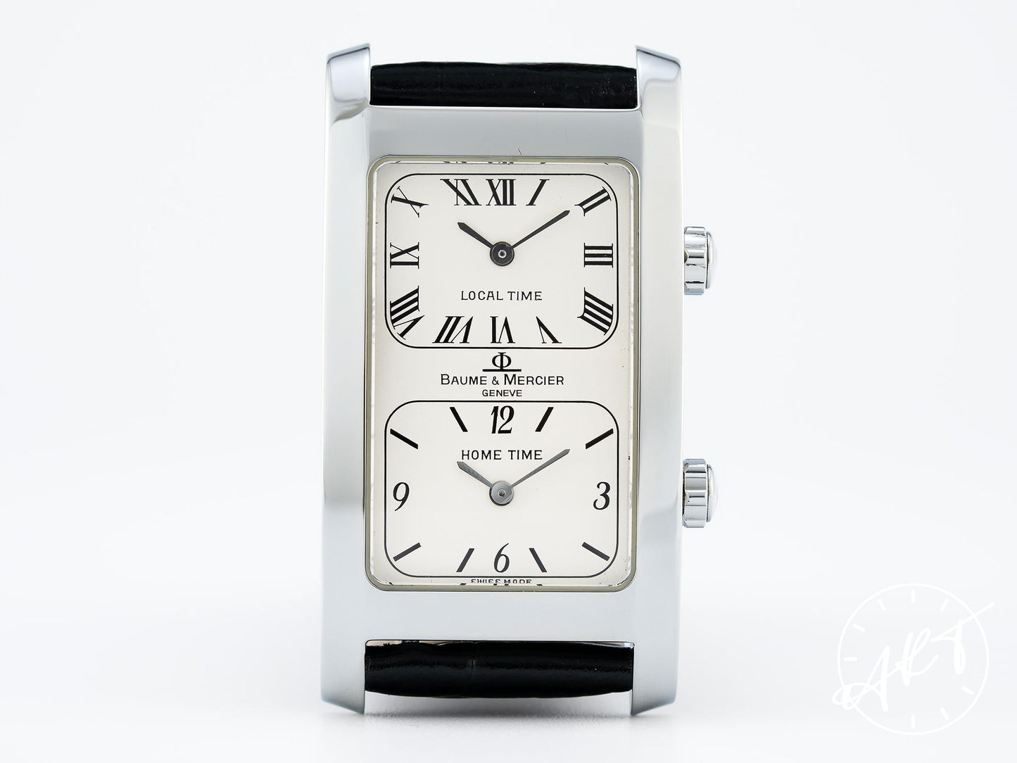 Baume & Mercier Hampton Dual Time Cream Dial SS Quartz Watch MV045121