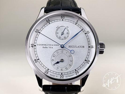 D. Dornbluth & Sohn Regulator Silver Regulator Dial SS Manual Watch w/ B&P