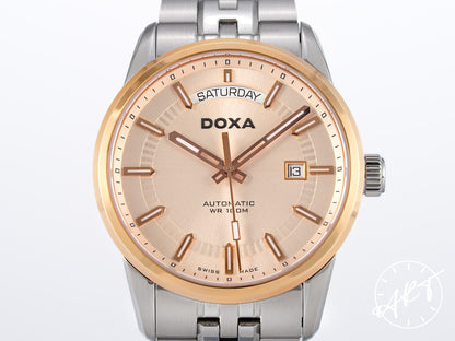NEW DOXA Executive Homme Day-Date Champagne Dial Two-Tone RG Plated & SS Watch D188RIY BP