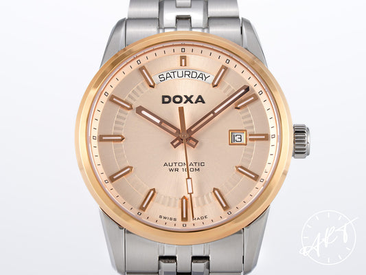 NEW DOXA Executive Homme Day-Date Champagne Dial Two-Tone RG Plated & SS Watch D188RIY BP