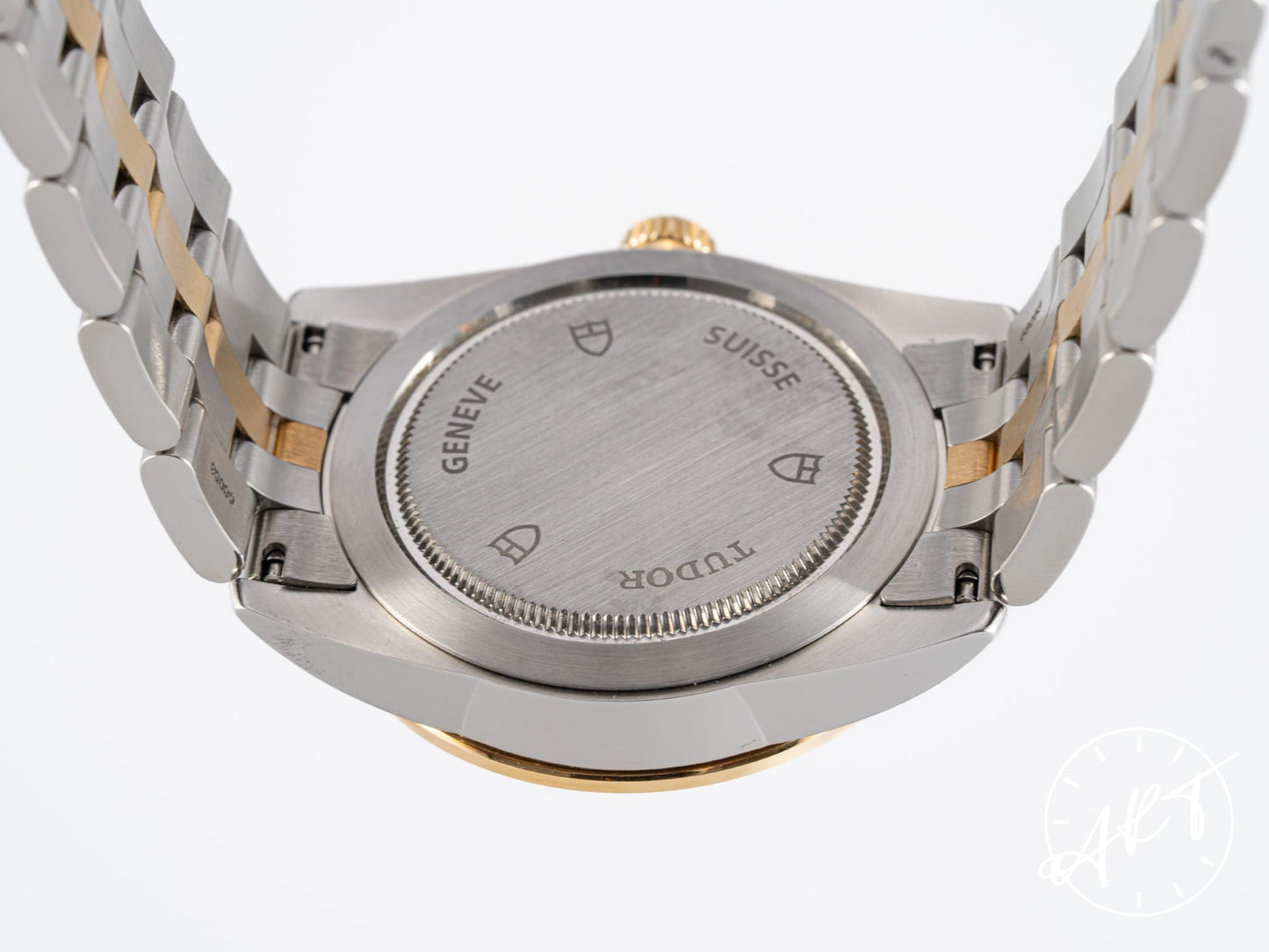 Tudor Glamour Date 36 Black Diamond Dial 18K Gold & SS Auto Watch 55003 w/ B&P