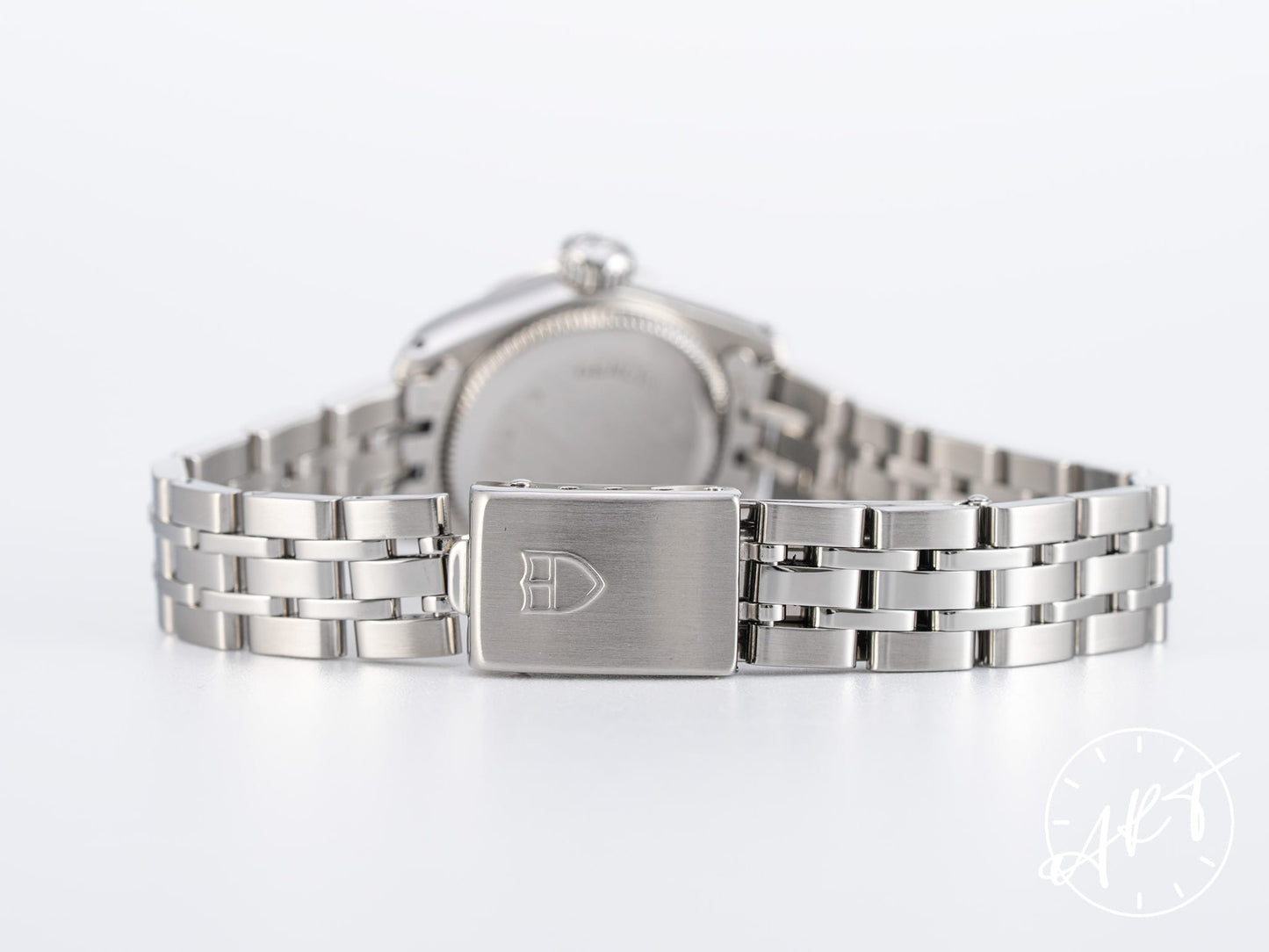 Tudor Princess Date Silver Linen Diamond Dial 18K WG & SS Ladies Watch 92514