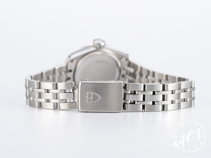 Tudor Princess Date Silver Linen Diamond Dial 18K WG & SS Ladies Watch 92514