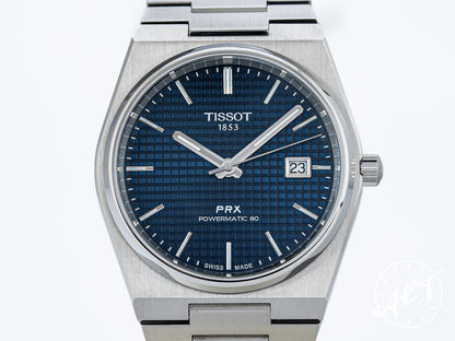Tissot PRX Powermatic 80 Blue Dial Stainless Steel Automatic Watch in FULL SET