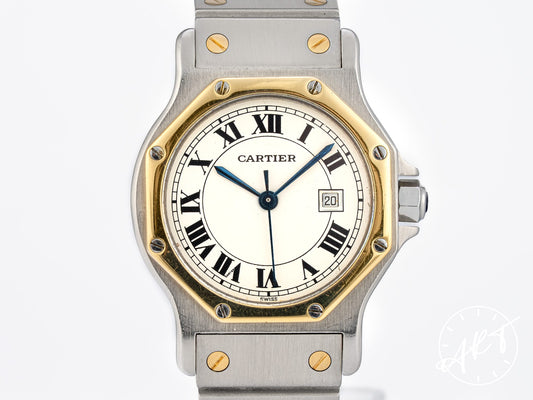 Cartier Santos Octagon White Dial 18K Gold & Stainless Steel Automatic Watch