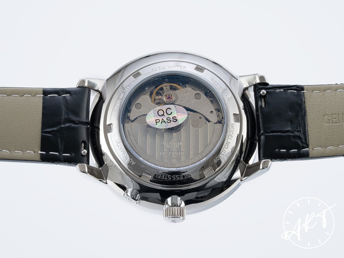 NEW Oupinke Moonphase Silver Dial SS Auto Watch 3309 w/ Paper & Manual