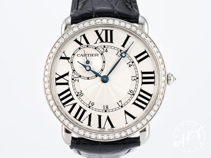 Cartier Ronde Louis Cartier 18K WG FACTORY Diamond Manual Watch WR007002 w/ B&P
