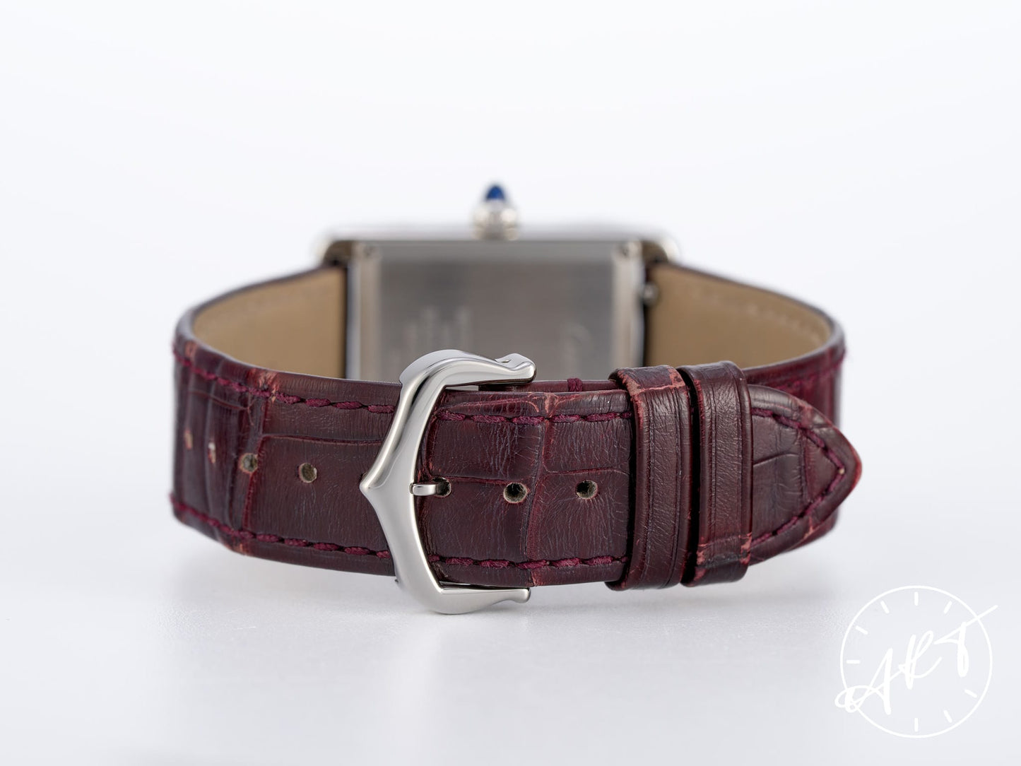 Cartier Tank Must de Cartier Large Claret Red Lacquer Dial SS Quartz Watch WSTA0054 w/Box