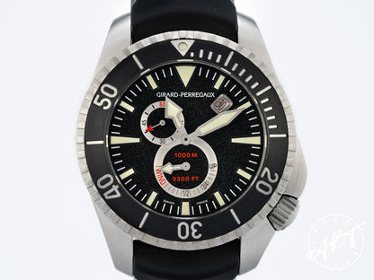 Girard-Perregaux Sea Hawk Pro II 1000M Black Dial SS Auto Diver Watch 49950 BP