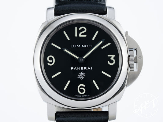 Panerai PAM 000 Luminor Base Logo Black Dial SS Manual Watch PAM00000 w/ Box
