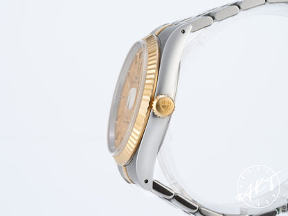 Tudor Prince Day-Date Gold Linen Dial 18K Gold & SS Watch 76213 BP