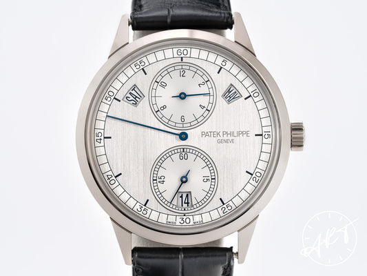 Patek Philippe Complications Annual Calendar Silver Regulator Dial 18K WG Watch 5235G-001 BP