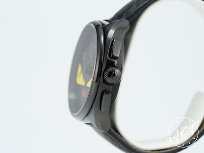 Fendi Momento Bugs Chrono Black & Yellow Dial Black PVD SS Quartz Watch 21200G