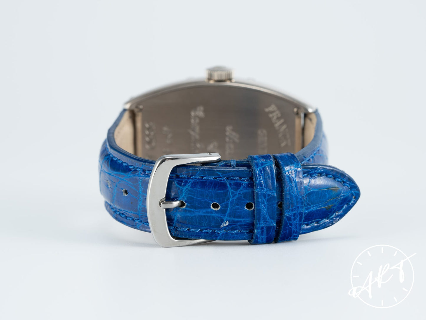 Franck Muller Cintrée Curvex Master Calendar Blue Dial 18K WG & Custom Diamond Watch 5850 MC w/Box