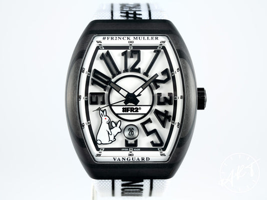 NEW Franck Muller Vanguard White Dial “#FR2” Black Carbon Fiber 800 Pcs Ltd Watch BP