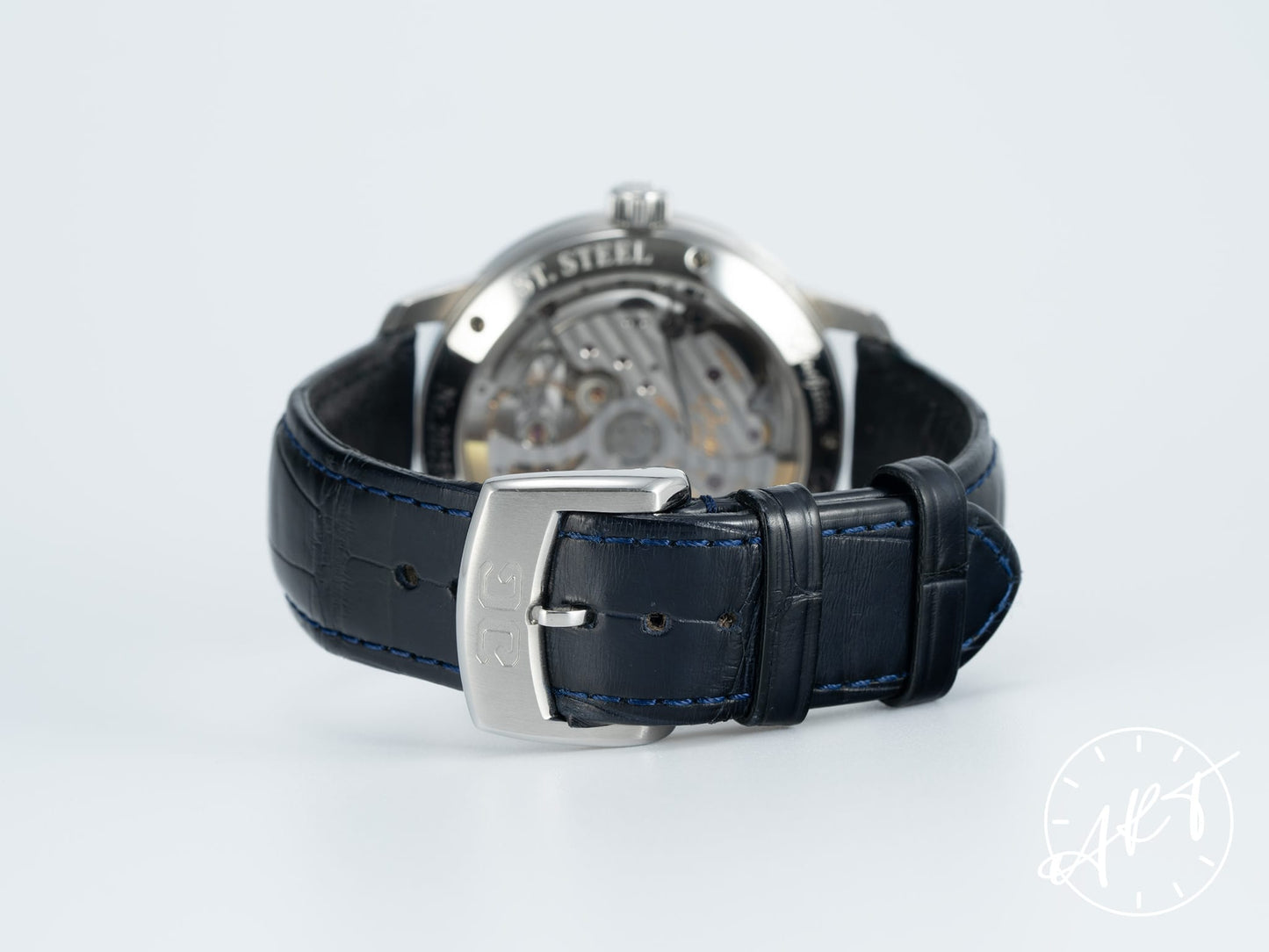 Glashütte Original Senator Panorama Date Moon Phase Blue Dial SS Auto Watch BP