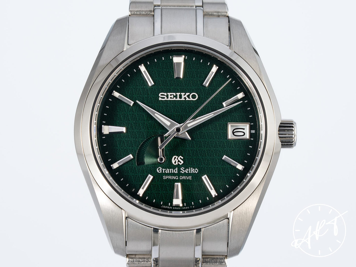 Grand Seiko Heritage Collection Power Reserve Green Dial Titanium Spring Drive 300 Pcs Limited Edition Watch SBGA005 w/ Box & Manual