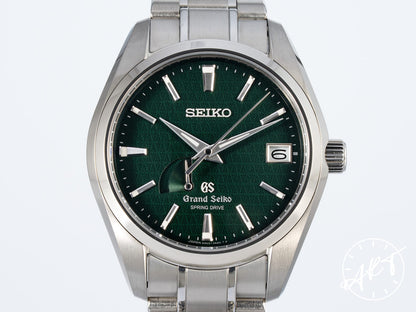 Grand Seiko Heritage Collection Power Reserve Green Dial Titanium Spring Drive 300 Pcs Limited Edition Watch SBGA005 w/ Box & Manual