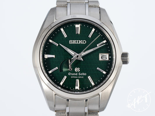 Grand Seiko Heritage Collection Power Reserve Green Dial Titanium Spring Drive 300 Pcs Limited Edition Watch SBGA005 w/ Box & Manual