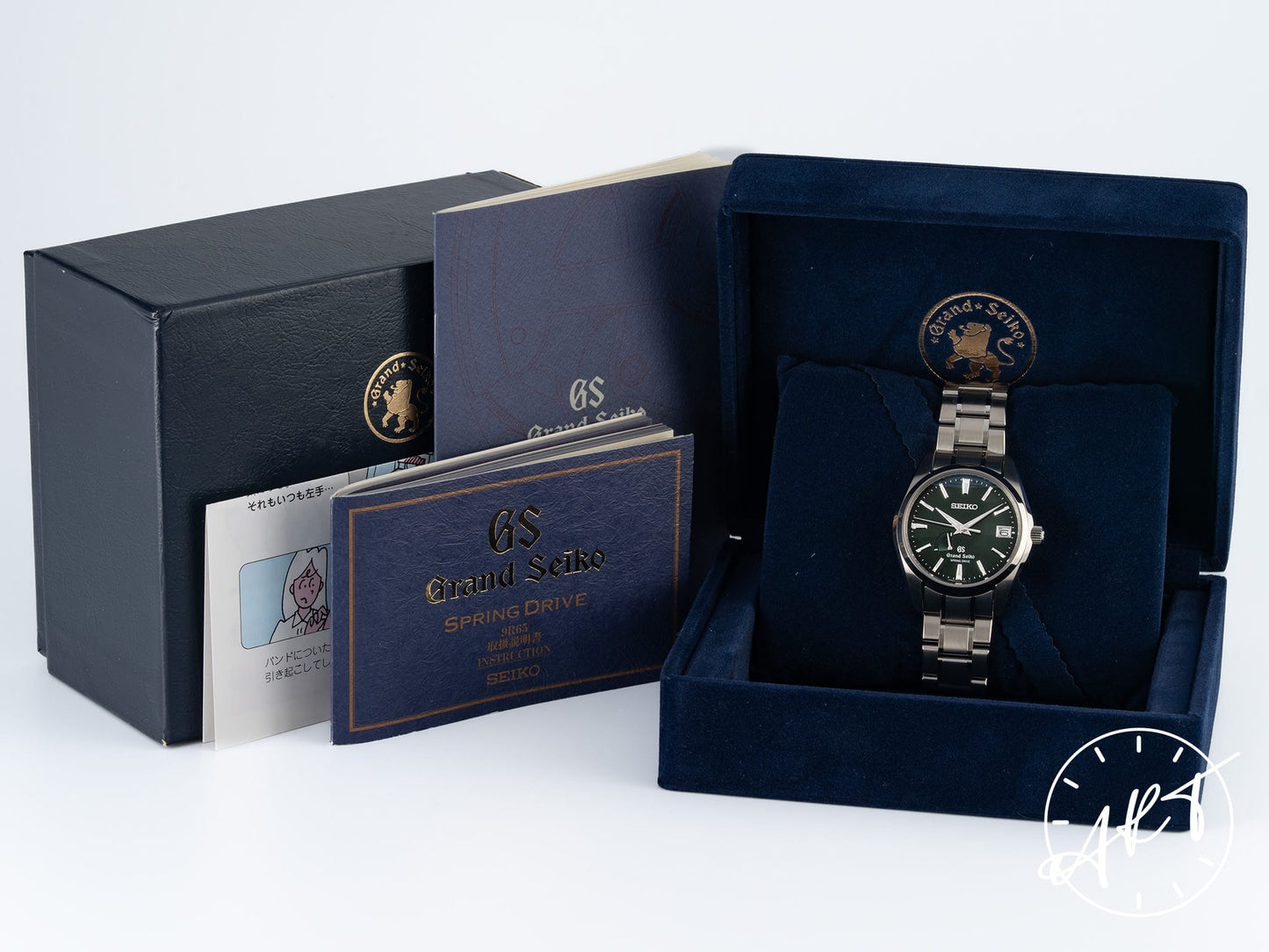 Grand Seiko Heritage Collection Power Reserve Green Dial Titanium Spring Drive 300 Pcs Limited Edition Watch SBGA005 w/ Box & Manual