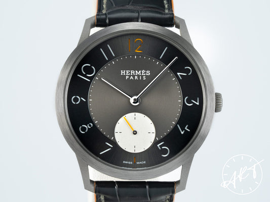 Hermès Slim Sport D'Hermès Black & Gray Dial Titanium Auto Watch W047665WW00 BP