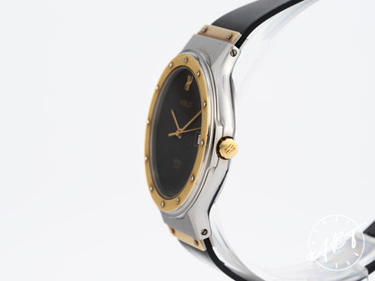 Vintage Hublot MDM Classic Black Dial 18K Gold & SS Quartz Watch 1521.1