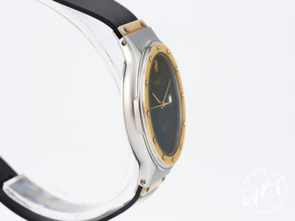 Vintage Hublot MDM Classic Black Dial 18K Gold & SS Quartz Watch 1521.1