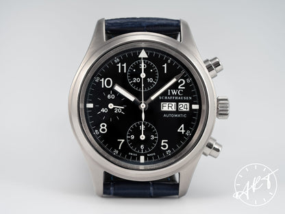 IWC Pilot Day-Date Chronograph Black Dial SS Auto Watch IW370607 w/ Box