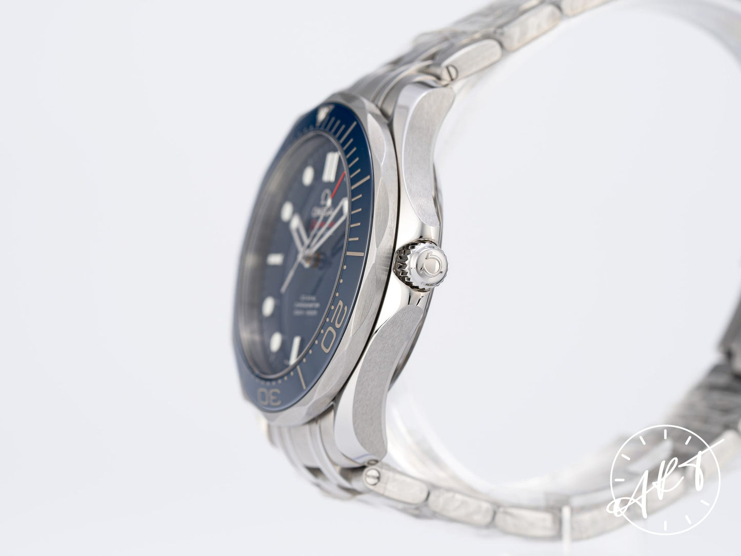 NEW Omega Seamaster Co-Axial Chronometer Blue Dial SS Auto Diver Watch w/ B&P