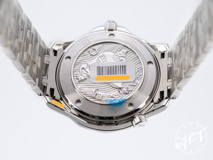 NEW Omega Seamaster Co-Axial Chronometer Blue Dial SS Auto Diver Watch w/ B&P
