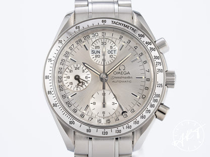 Omega Speedmaster Triple Date Chrono Silver Dial SS Watch 3523.30.00 w/ Papers