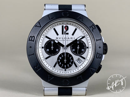 Bvlgari Diagono Chrono Black & Silver Dial Aluminum Watch AC 44 TA