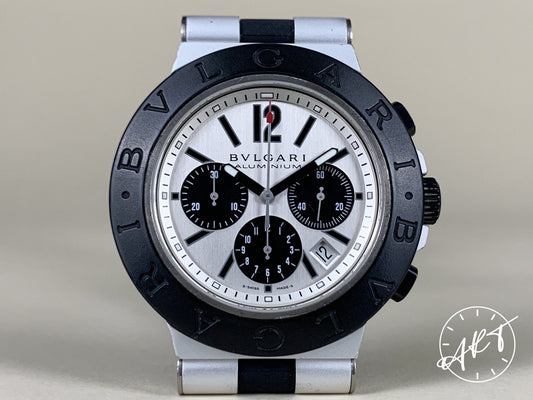 Bvlgari Diagono Chrono Black & Silver Dial Aluminum Watch AC 44 TA