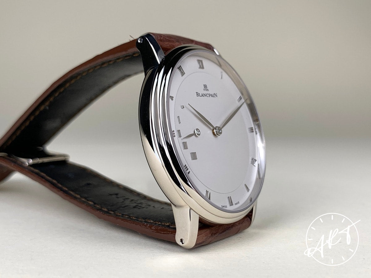 Blancpain Villeret Ultra-Slim Silver Dial 18K WG Auto Watch 4040 w/ Box & Manual