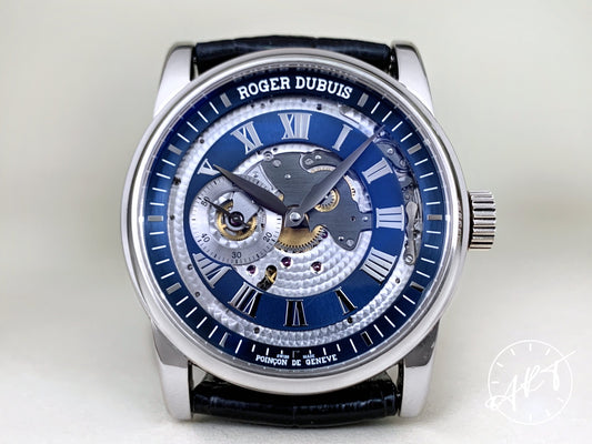 Roger Dubuis Hommage Blue Dial 18K WG Auto 88 Pcs Ltd Ed Watch DBHO0584 w/ B&P