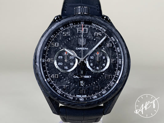 Tag Heuer Carrera Cal 1887 Chrono Black Carbon Matrix Watch CAR2C90 BP