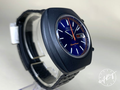 NOS Vintage Seiko Speedtimer Blue Dial PVD SS Auto JDM Watch 7017-7000 w/ Box