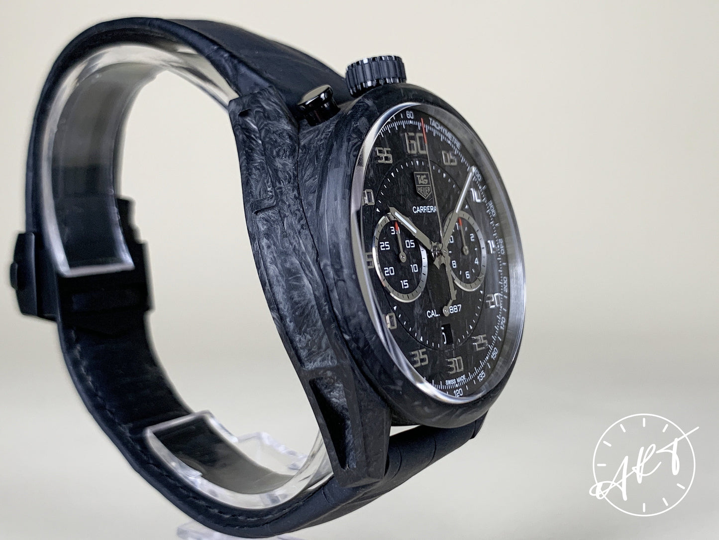 Tag Heuer Carrera Cal 1887 Chrono Black Carbon Matrix Watch CAR2C90 BP
