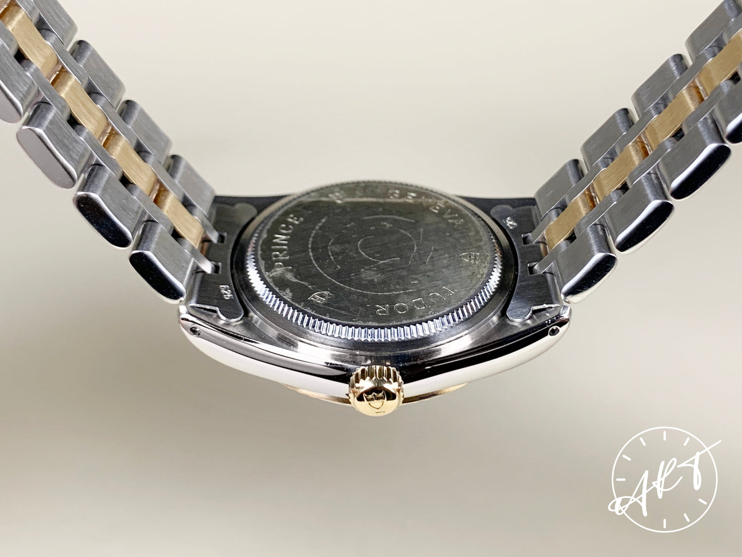 1998 Tudor Prince Date Gold Linen Dial 18K Gold & SS Ladies Watch 72033 BP