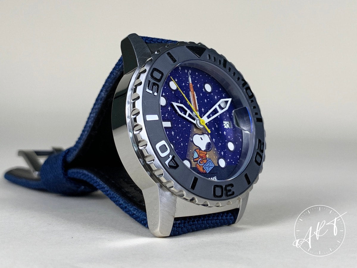 NEW Undone x Peanuts Snoopy NASA Moon Blue Dial SS Auto 20 Pcs Ltd Watch w/ B&P