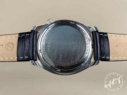 Vintage 1970 Accutron Canadian Railroad White Dial SS Tuning Fork Field Watch