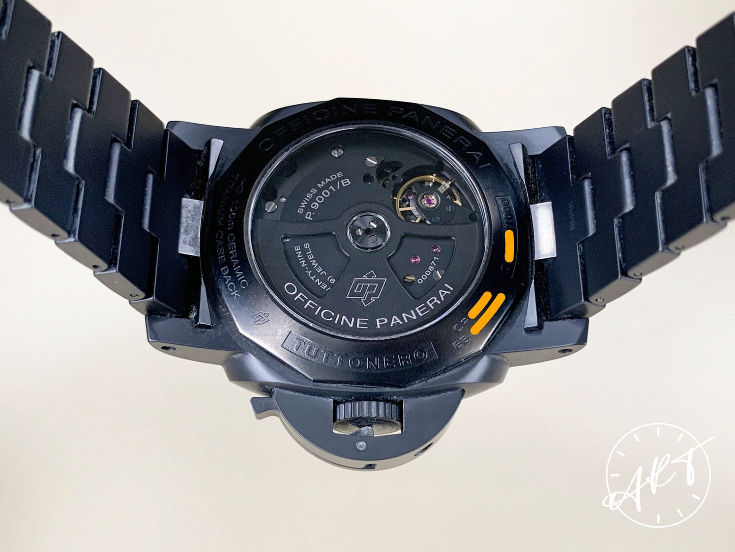 Panerai PAM 438 Luminor 1950 O Serial GMT Black Ceramic Diver Watch PAM00438 BP